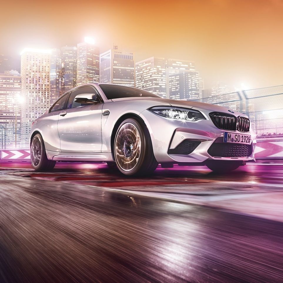 Diseño delantero del BMW M2 Competition F87 Diseño delantero del BMW M2 Competition F87 2018 Hockenheim Silver metálico vista delantera de tres cuartos
