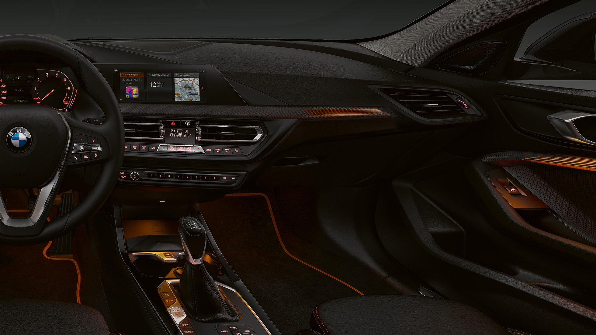 Acabado de vestiduras interiores 'Illuminated Berlin'. BMW Serie 1 Modelo Sport Line, acabados de las vestiduras interiores 'Illuminated Berlin'.