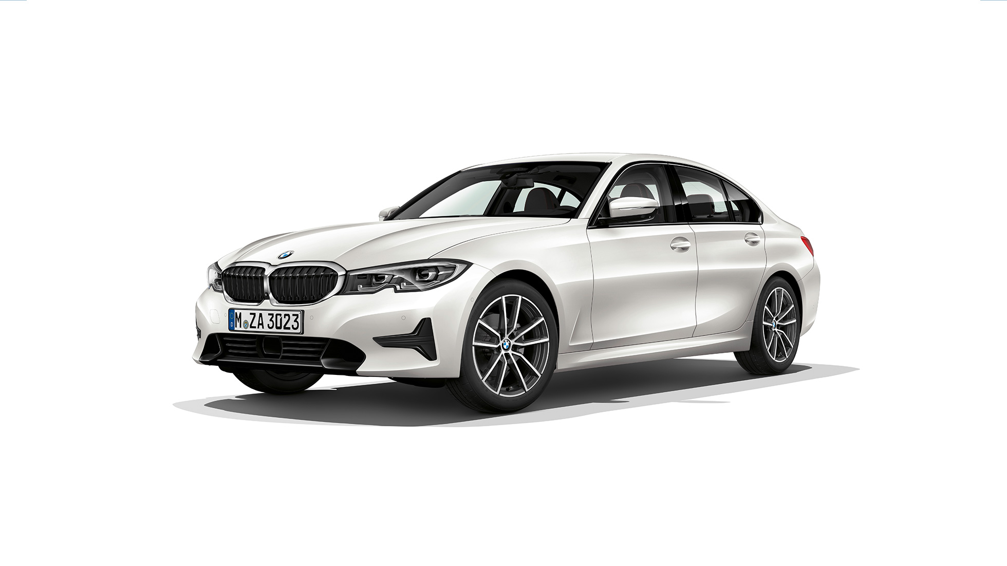 BMW Serie 3 Sedán, Modelo Sport Line. Toma fija lateral del BMW Serie 3 Sedán como el Modelo Sport Line.