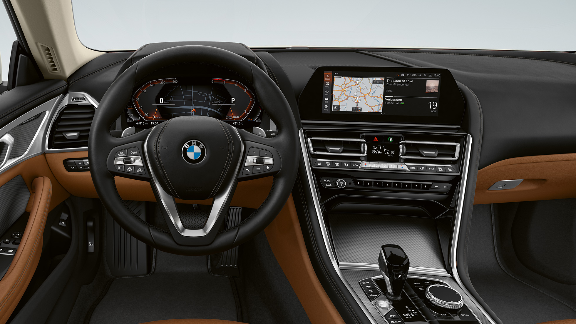 Acabados de vestiduras interiores en aluminio oscuro con efecto de malla. BMW Serie 8 Coupé, cabina, acabados de vestiduras interiores en aluminio oscuro con efecto de malla.