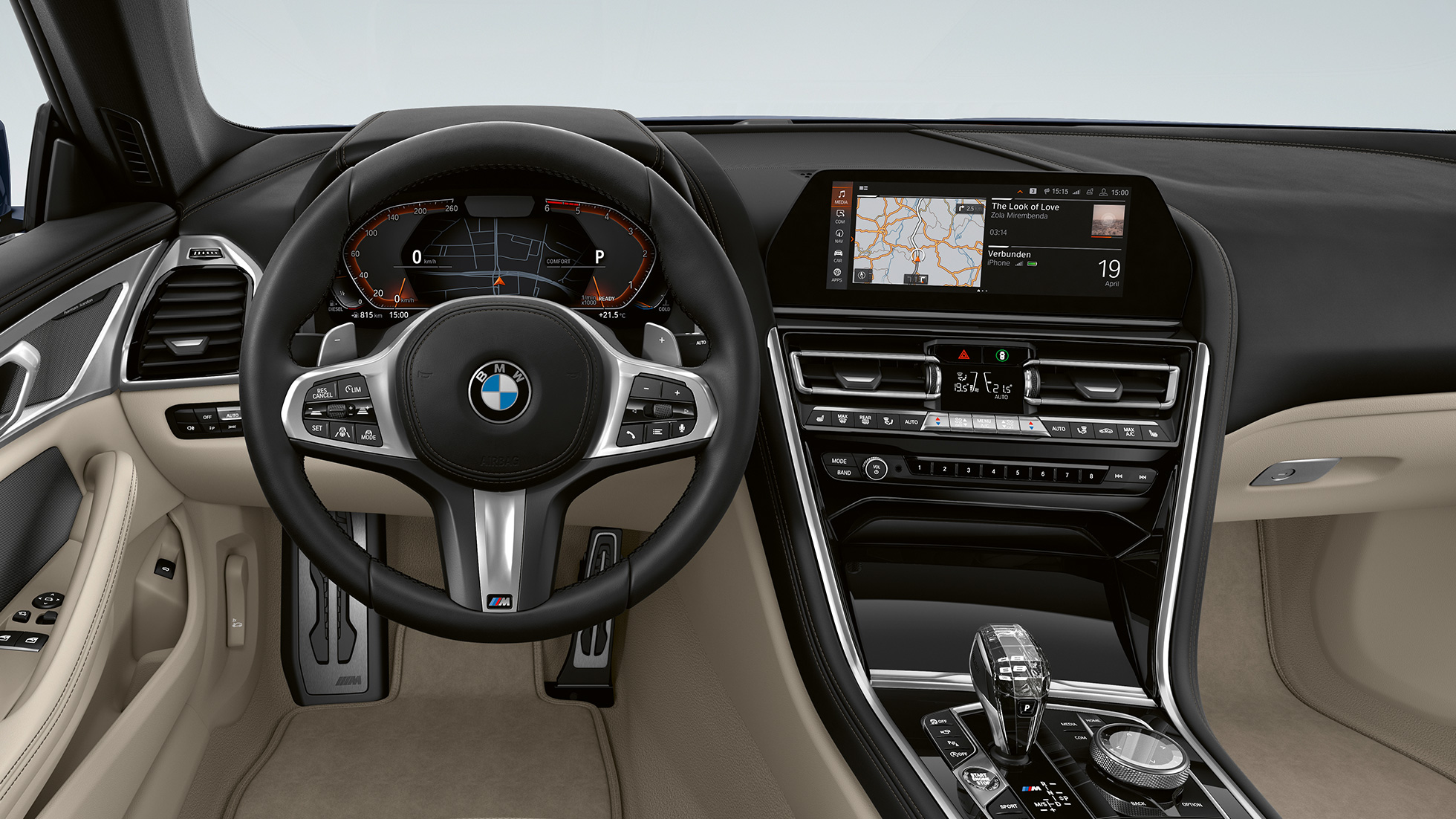 Volante de piel M con multifunciones. BMW Serie 8 Coupé, cabina, volante de piel M con multifunciones.