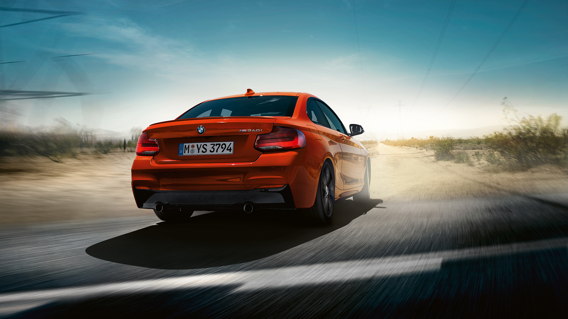 Chasis del BMW M240i Coupé Chasis del BMW M240i Coupé F22 2017 Sunset Orange metálico