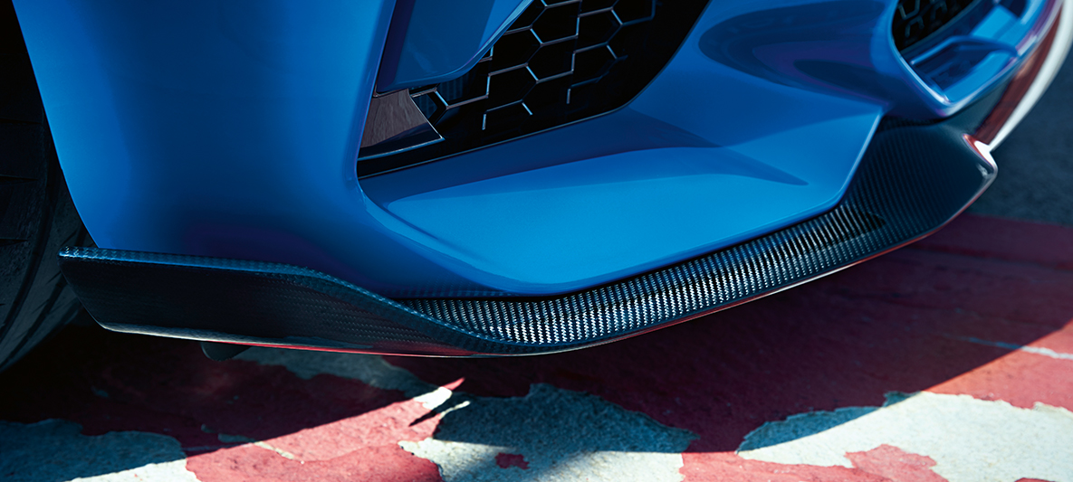 Separador frontal del BMW M2 CS Separador frontal del BMW M2 CS F87 Misano Blue metálico, vista a detalle