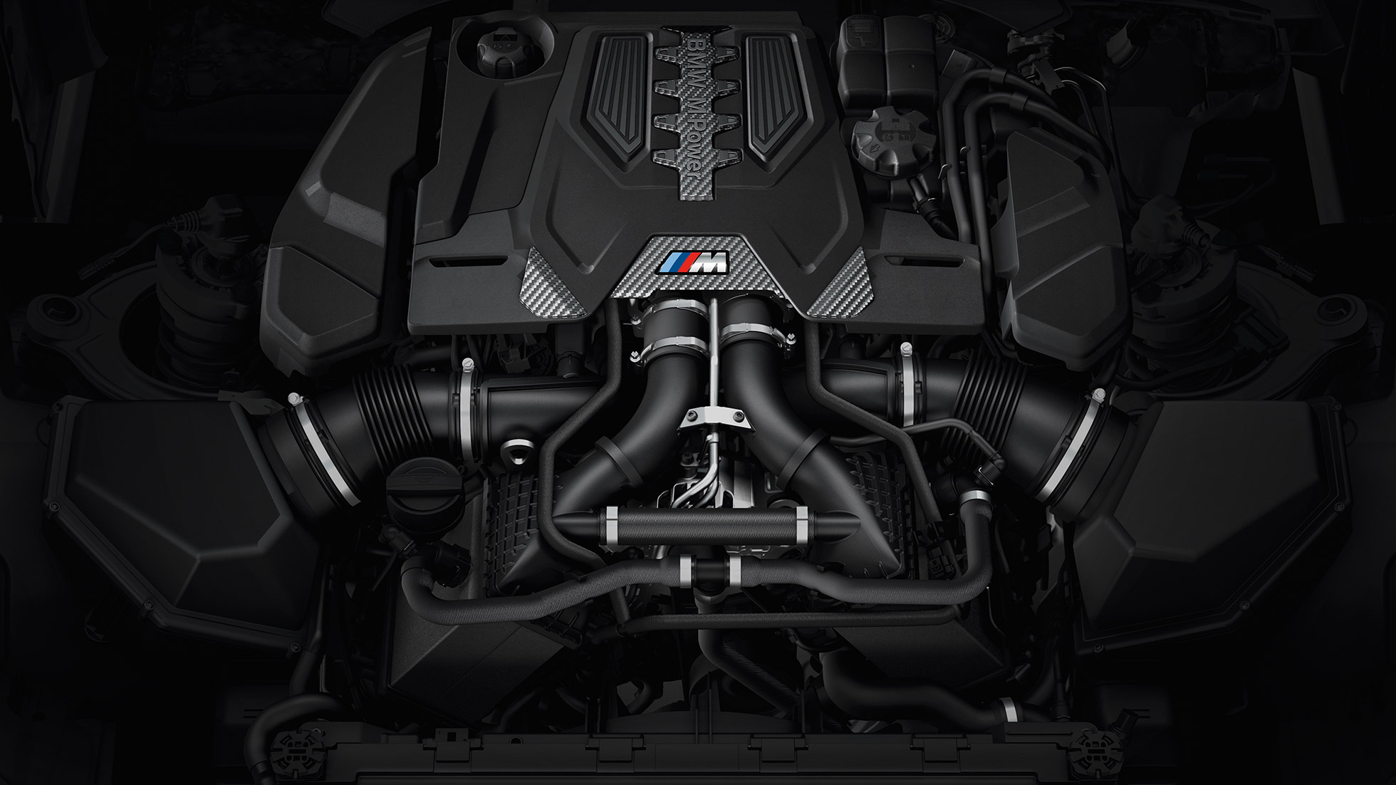Motor de gasolina de 8 cilindros M TwinPower Turbo. Motor del BMW M5 Competition con cubierta M.