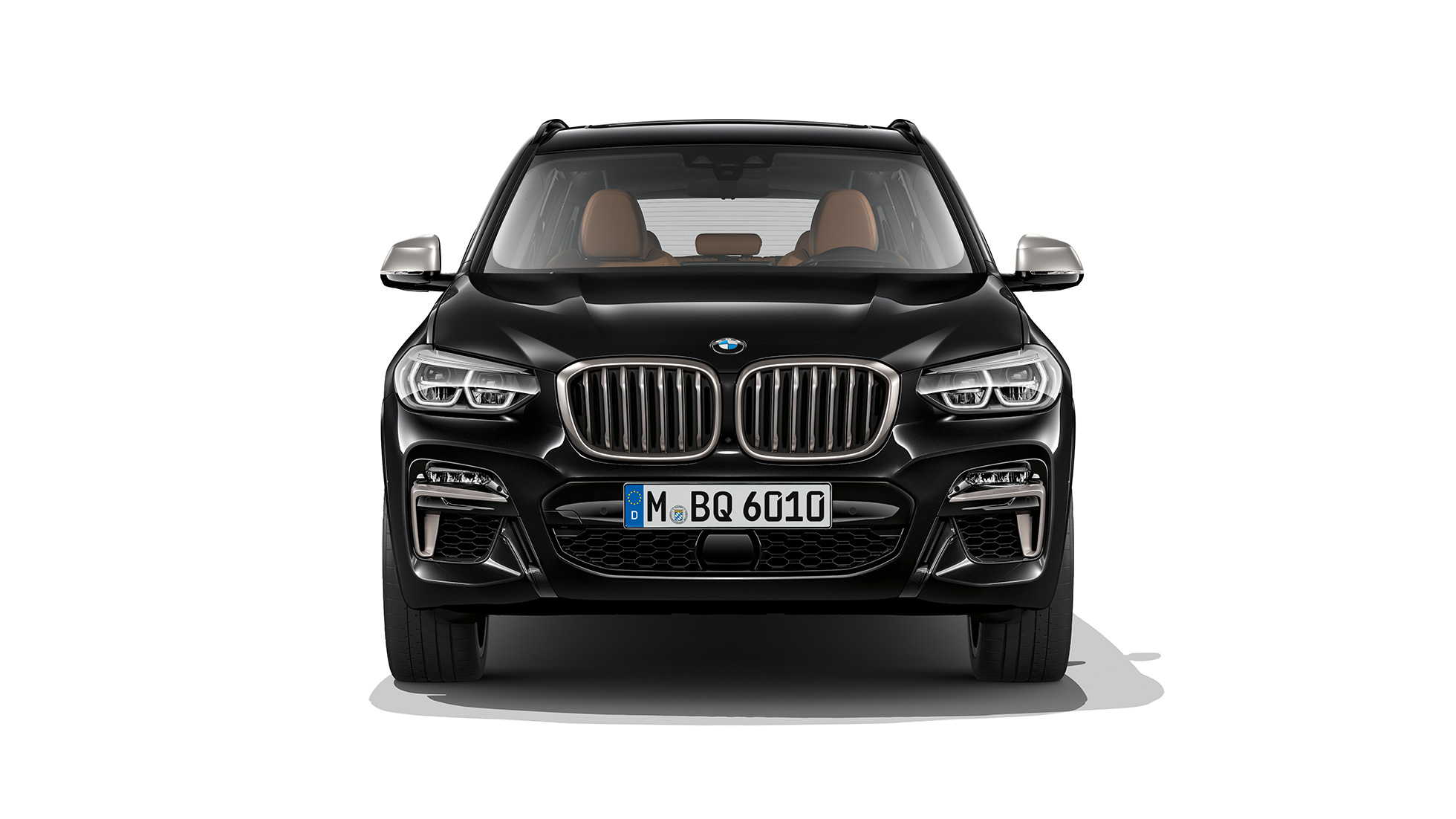 BMW X3 M40i, vista frontal. BMW X3 M40i en Black Sapphire metálico, exterior, vista frontal.