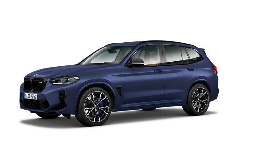 Modelos BMW X BMW X3 M G01 MP, vista de tres cuartos del lateral Modelo BMW X BMW X3 M G01 MP, vista de tres cuartos del lateral
