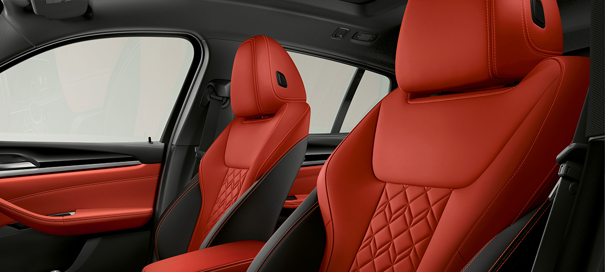 Acabado de piel extendida de BMW Individual ‘Merino’ Fiona Rojo / Negro del BMW X4 Acabado de piel extendida de BMW Individual ‘Merino’ Fiona Rojo / Negro del BMW X4 2018 interior