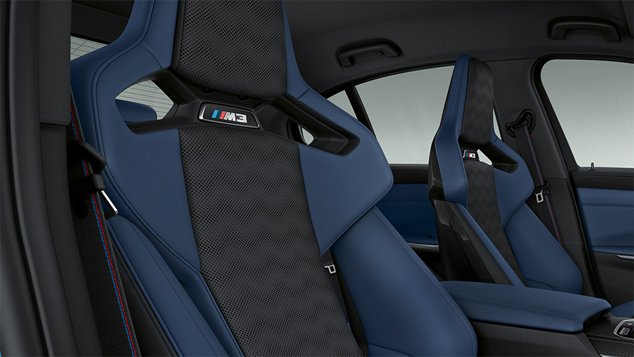 Equipamiento de cuero integral Merino BMW Individual de grano fino Fjord Blue/Negro