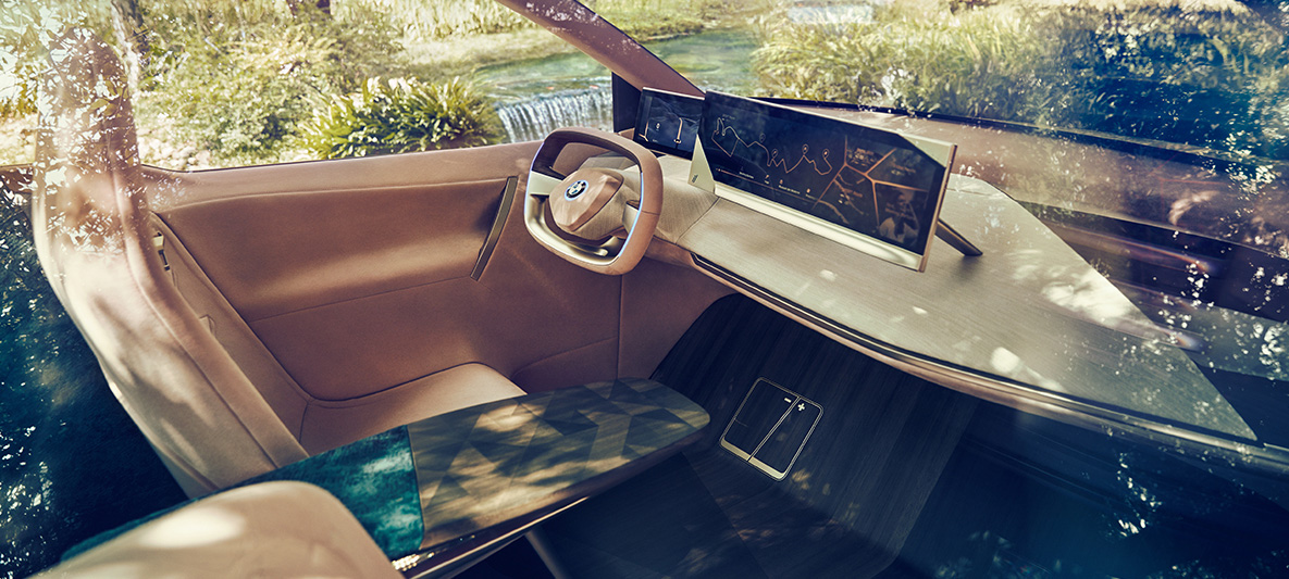 Toma interior BMW Vision iNEXT Toma interior del BMW Vision iNEXT en el lugar del conductor